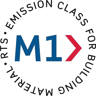 Класс эмиссии строительных материалов - M1 (Emission Classification of Building Materials)
Строительные материалы для внутренних работ, в т.ч. и краски, разделяют по количеству выделяемых ими летучих веществ на три класса эмиссии.
К высшему классу М1 относятся материалы, которые чрезвычайно мало или совсем не выделяют летучие вещества в воздух помещении.