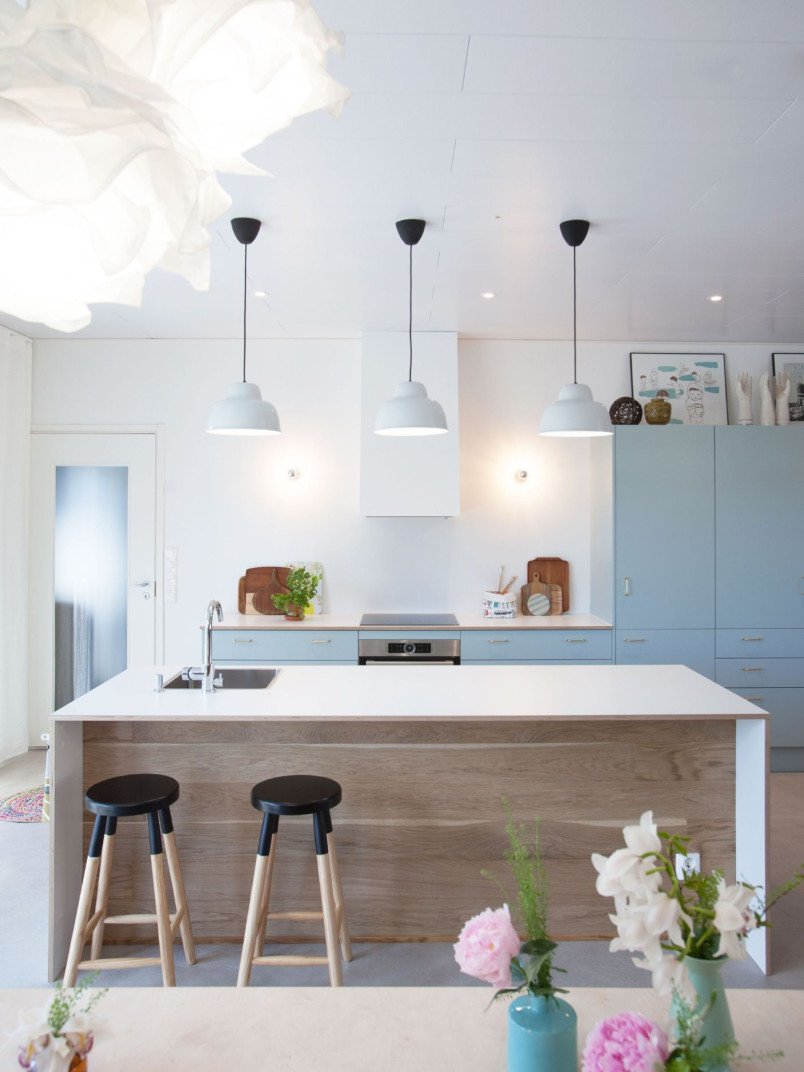 White painted kitchen walls