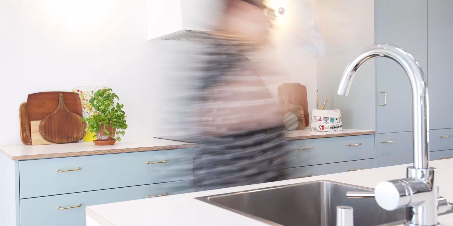 White painted kitchen walls and cabinets