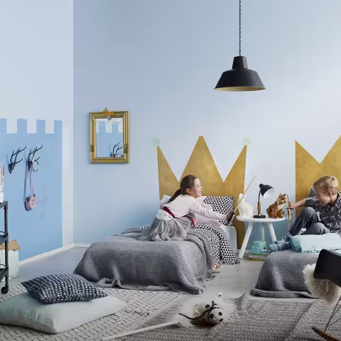 kids' princess playroom wall