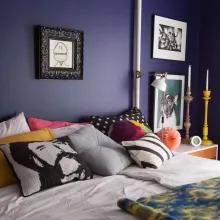 dark blue bedroom